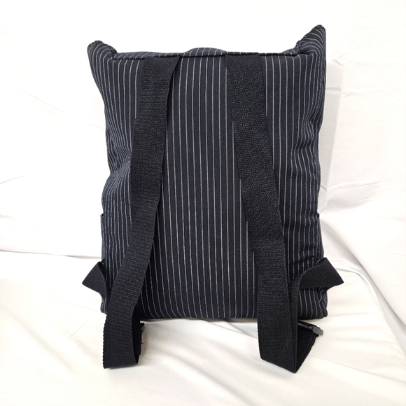 Jean Paul Gaultier Sac A Dos Backpack In Navy Blue And White Pinstripe NWOT - Picture 3 of 8